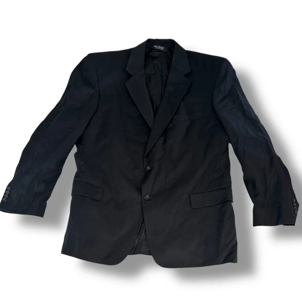 Jos A‎ Bank Signature Collection Black Wool Suit 46L Gordon Model Vintage